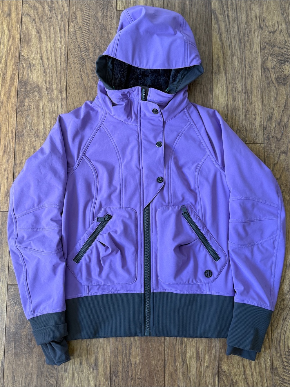 Lululemon Purple Hooded Winter Jacket Fleece Lined Women’s Small